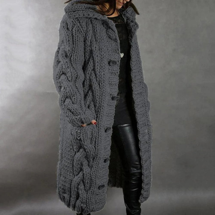 Damen Strickjacke kuschelig für den Herbst in Dunkelgrau
