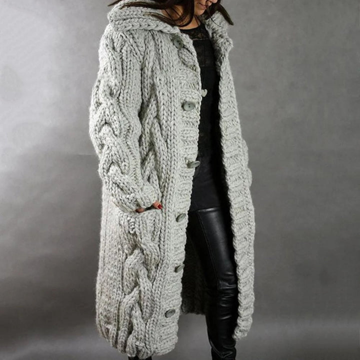 Damen Strickjacke kuschelig für den Herbst in Silbergrau