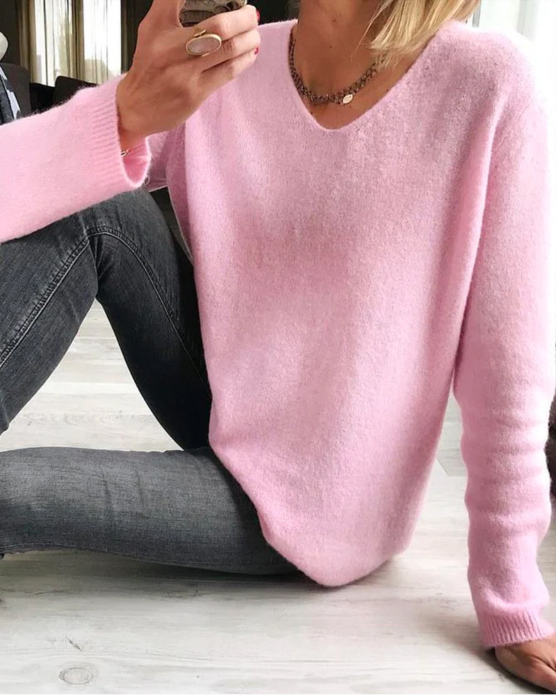 Damen Strickjacke lang aus Baumwolle in Rosa