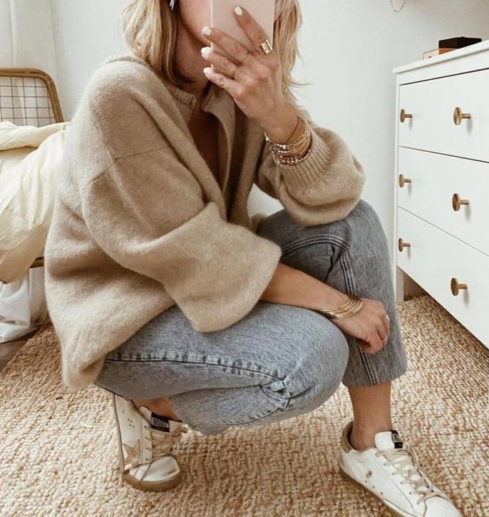 Damen Strickjacke Oversized im Flausch-Stil (3)