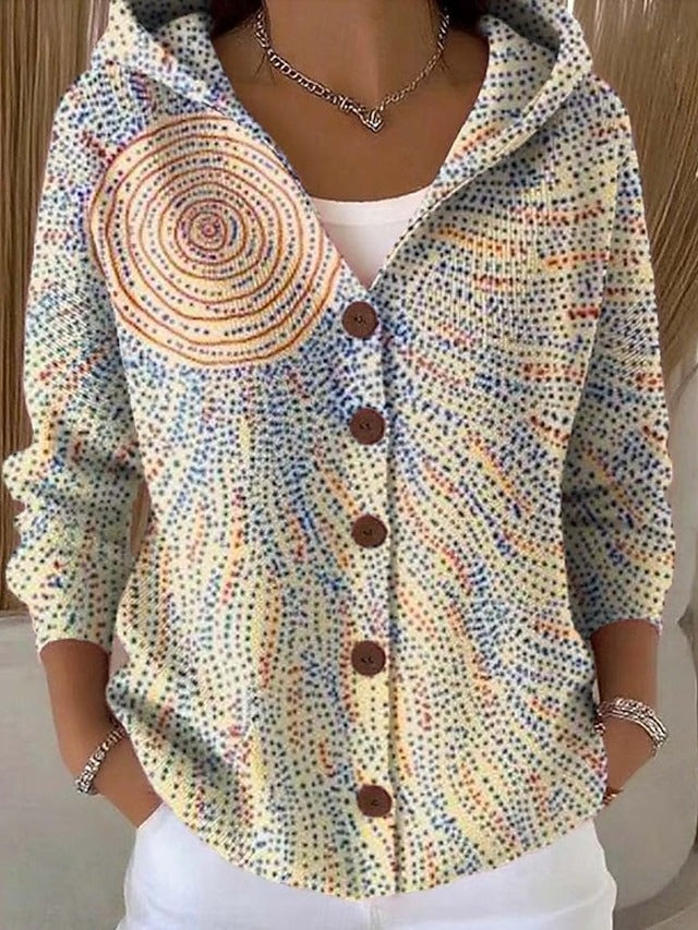 Damen Sweatshirt Elegant mit Kapuze in Hellgelb