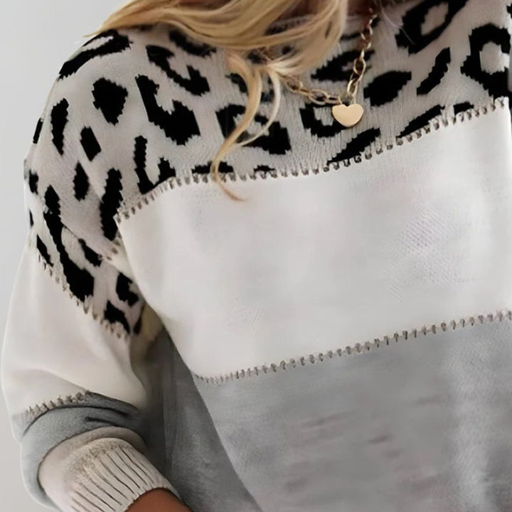 Damen Sweatshirt gemustert mit lockerer Passform (2)