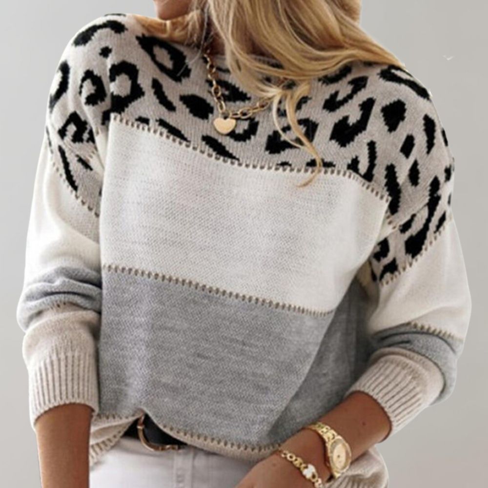 Damen Sweatshirt gemustert mit lockerer Passform (3)