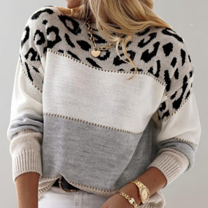 Damen Sweatshirt gemustert mit lockerer Passform (3)