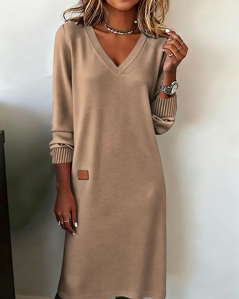 Damen Sweatshirt Midikleid zum Alltag in Khaki