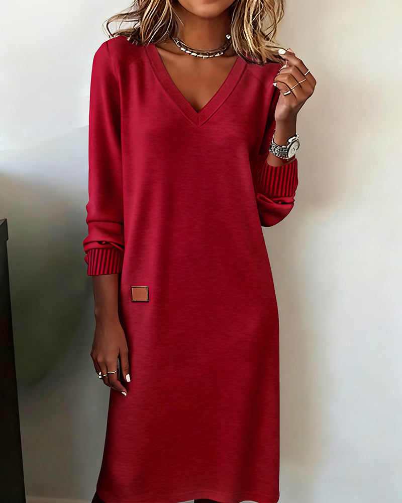 Damen Sweatshirt Midikleid zum Alltag in Rot