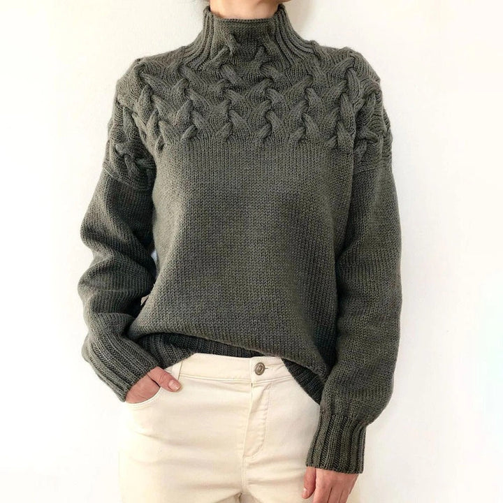 Damen Sweatshirt mit Rollkragen zum Schichten in Grau