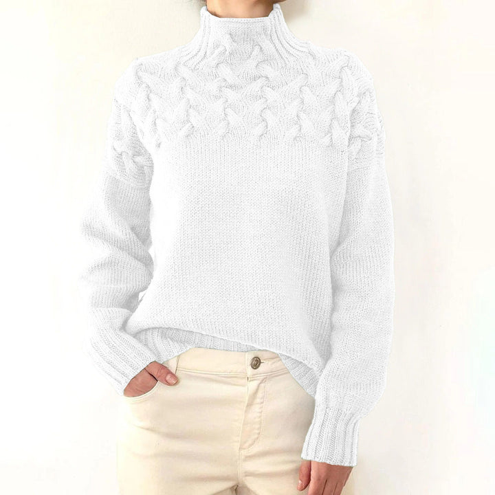 Damen Sweatshirt mit Rollkragen zum Schichten in Weiß