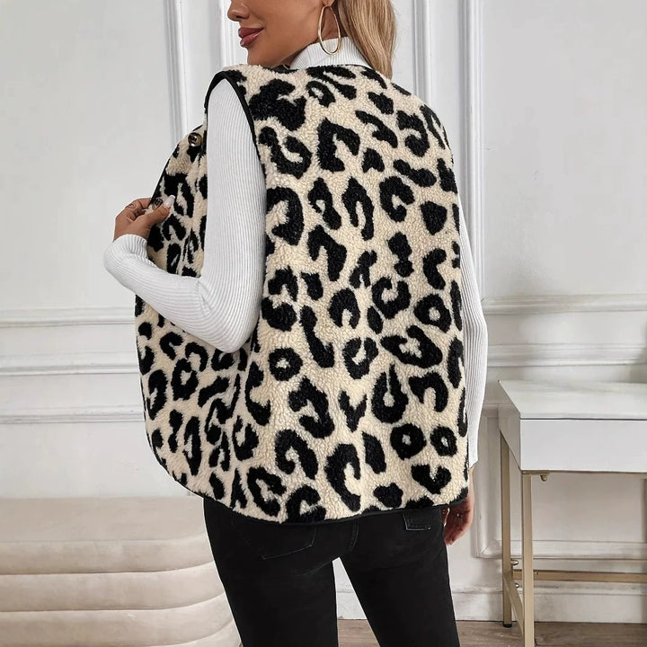 Damen Sweatshirt Weste mit Muster Hüftlänge (3)