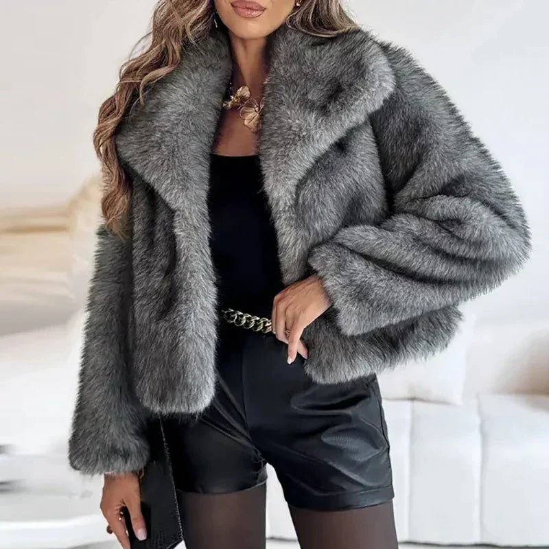 Damen Teddy-Jacke kuschelig-warm kurz für Herbst