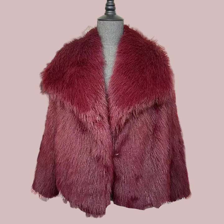 Damen Teddy-Jacke kuschelig-warm kurz für Herbst in Bordeaux