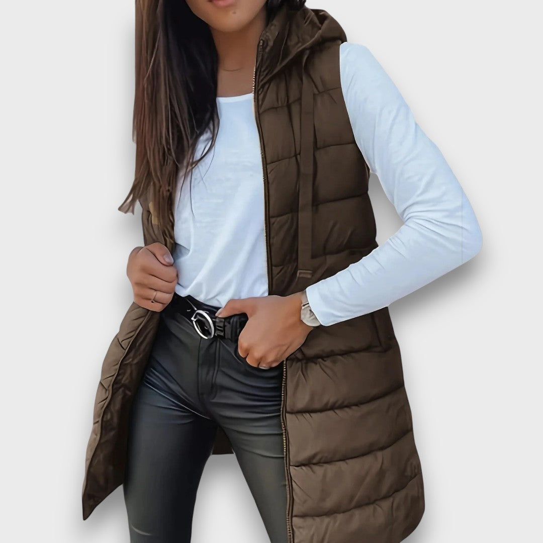 Damen Teddy Jacke mit Kapuze für Herbst in Braun