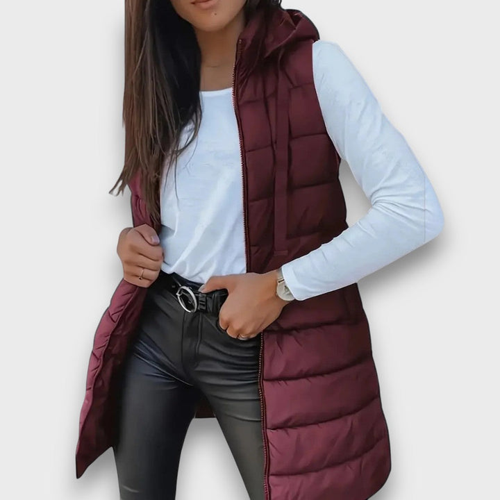 Damen Teddy Jacke mit Kapuze für Herbst in Kastanienbraun