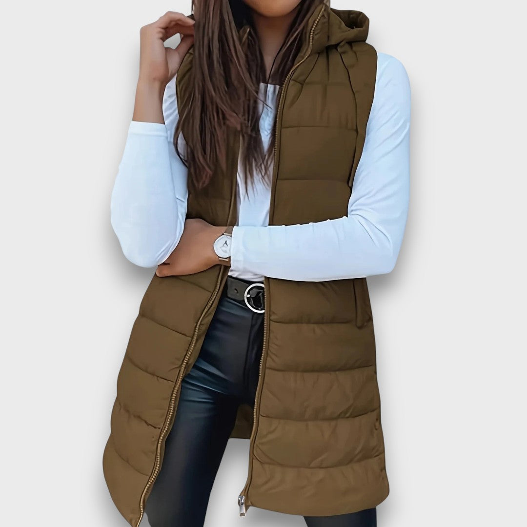 Damen Teddy Jacke mit Kapuze für Herbst in Khaki