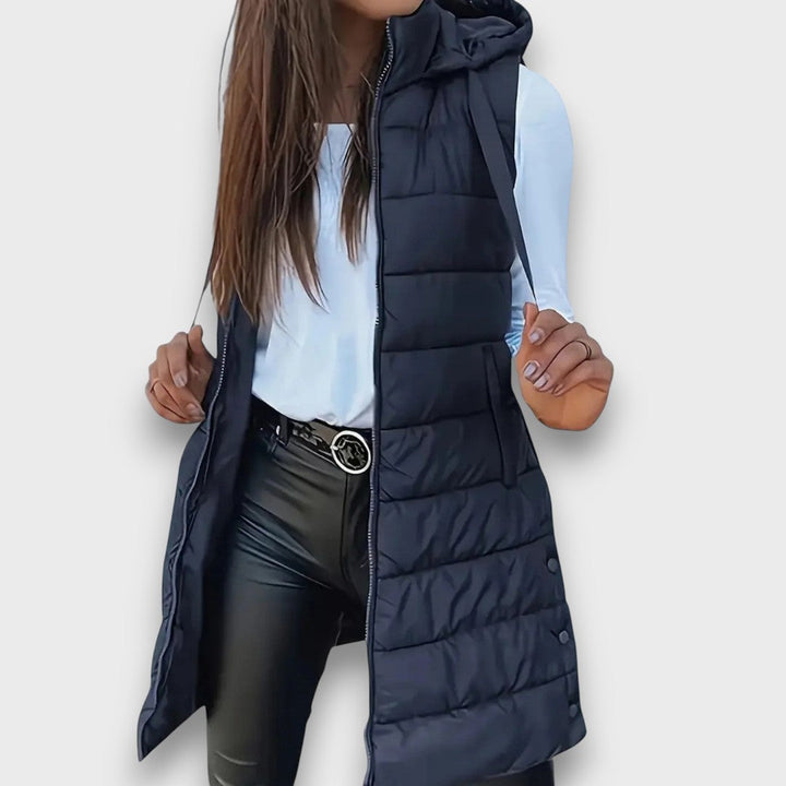 Damen Teddy Jacke mit Kapuze für Herbst in Marineblau