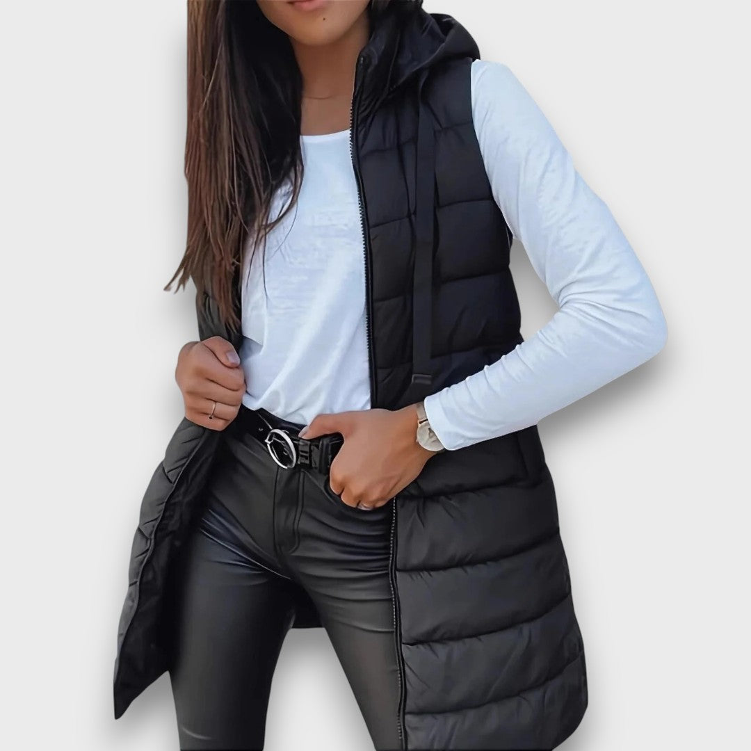 Damen Teddy Jacke mit Kapuze für Herbst in Schwarz