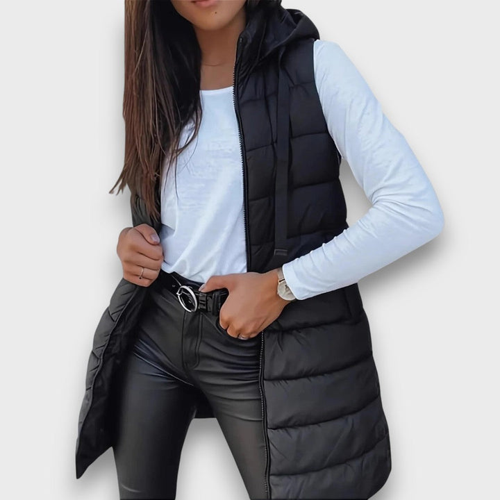 Damen Teddy Jacke mit Kapuze für Herbst in Schwarz