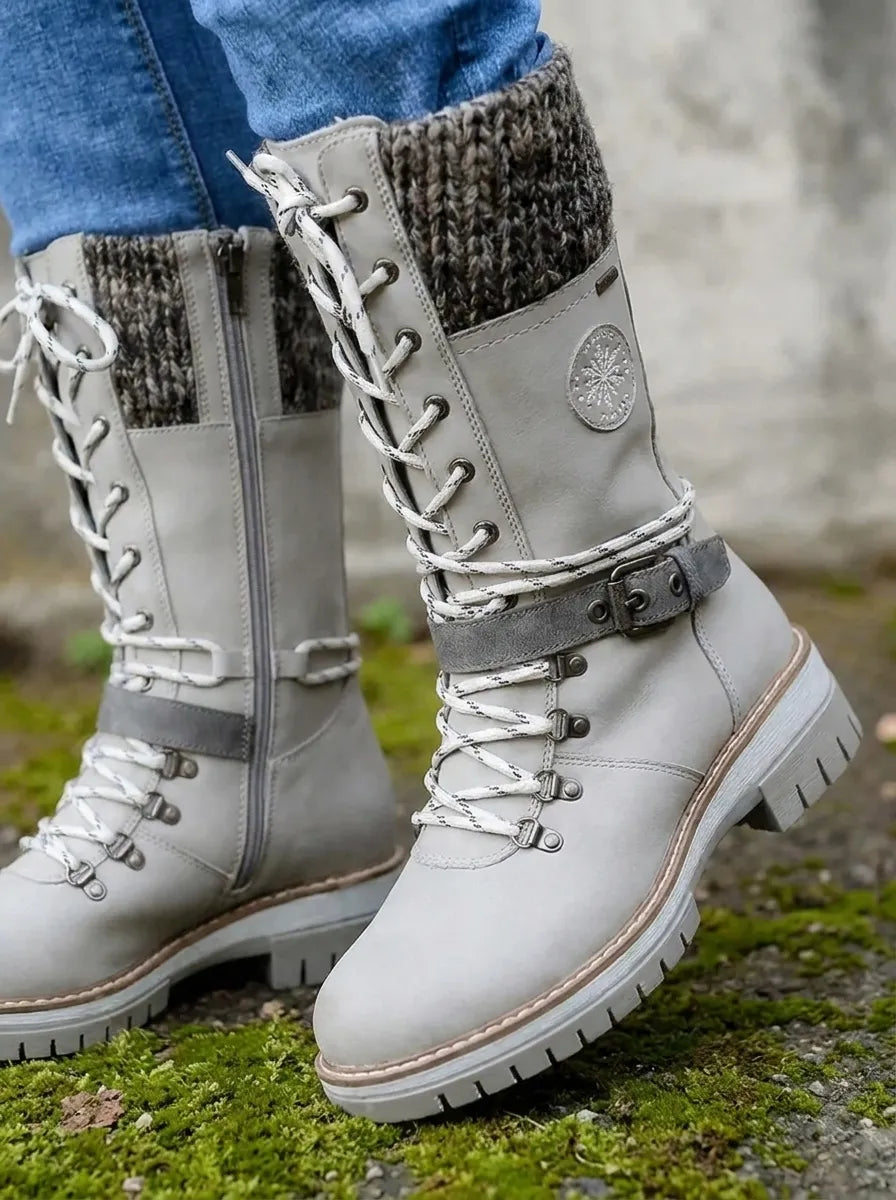 Damen Wadenstiefel mit Schnürung für Herbst (2)