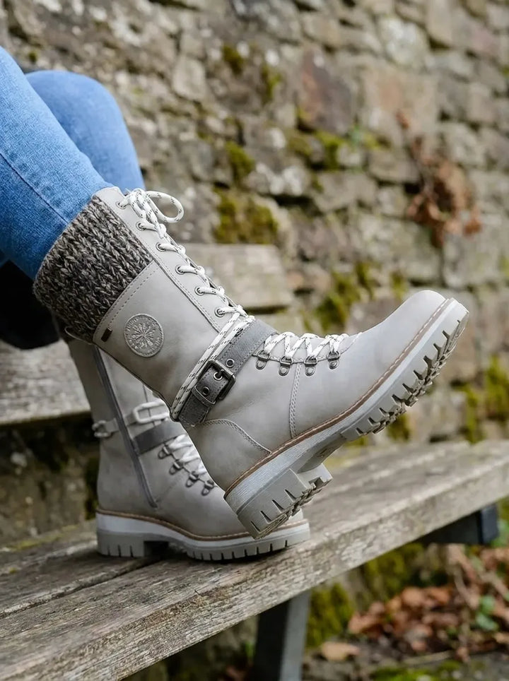 Damen Wadenstiefel mit Schnürung für Herbst (3)