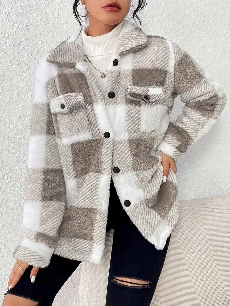Damen Winterjacke elegant für Alltag und Abend in Khaki