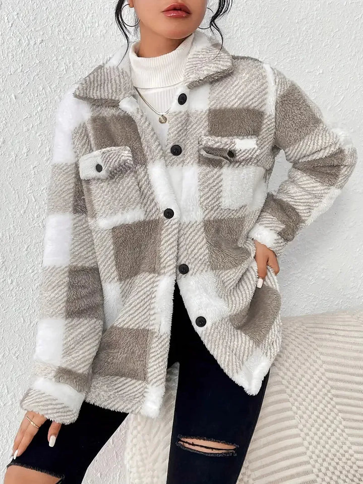 Damen Winterjacke elegant für Alltag und Abend in Khaki