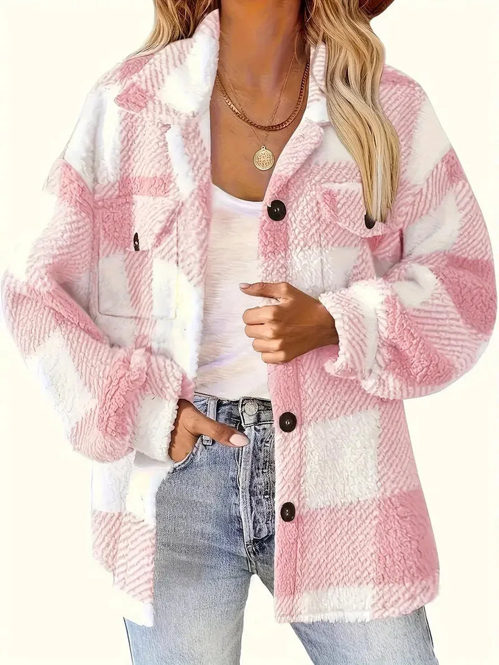 Damen Winterjacke elegant für Alltag und Abend in Rosa