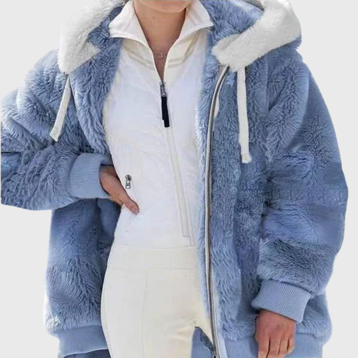 Damen Wintermantel elegant für den Herbst in Blau