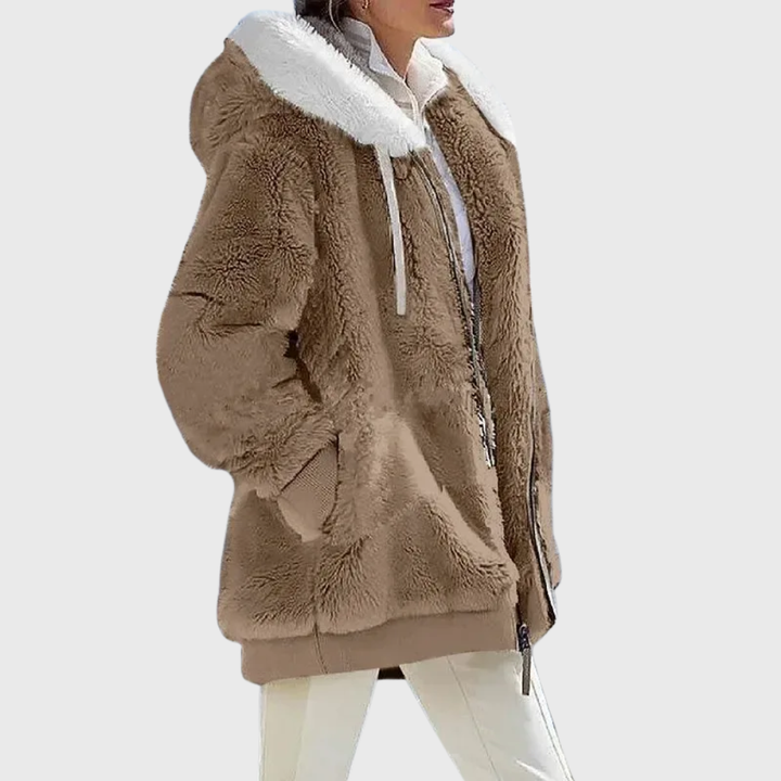 Damen Wintermantel elegant für den Herbst in Braun