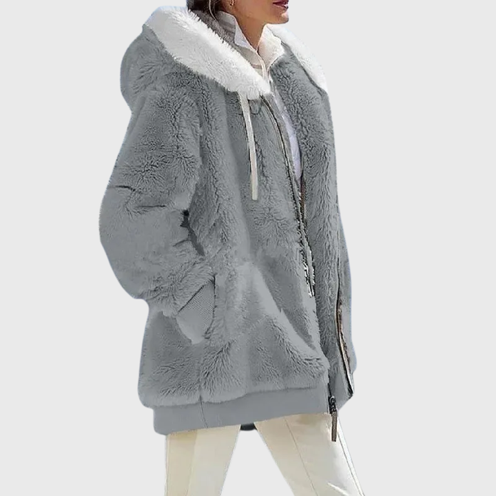 Damen Wintermantel elegant für den Herbst in Grau