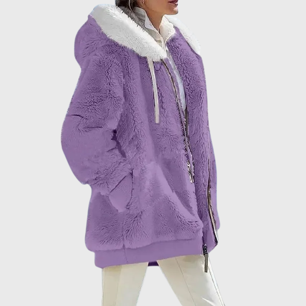Damen Wintermantel elegant für den Herbst in Lila