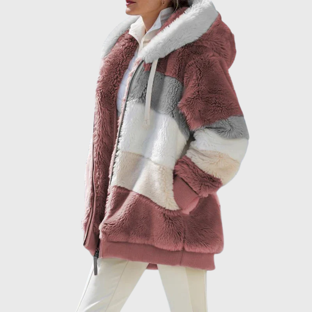 Damen Wintermantel elegant für den Herbst in Red Stripes