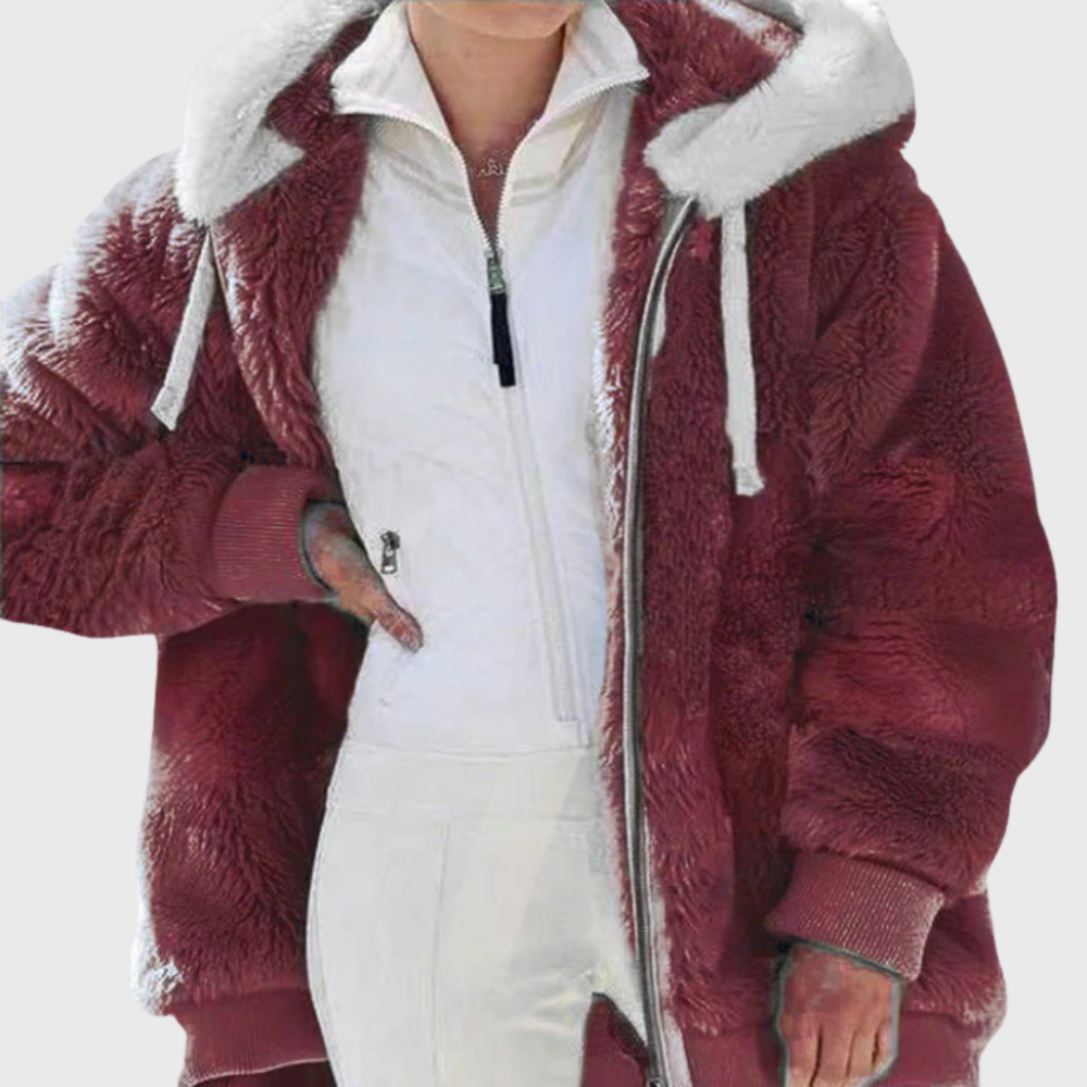 Damen Wintermantel elegant für den Herbst in Rot