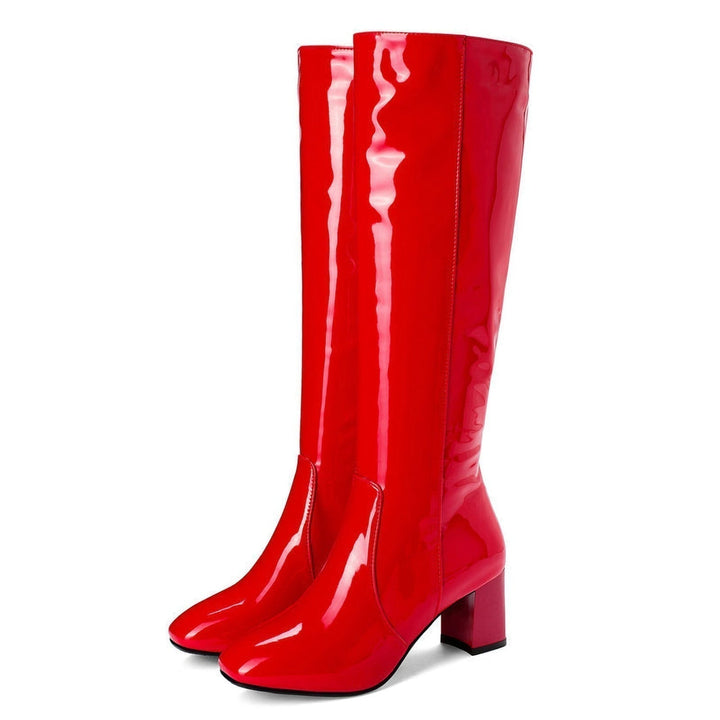 Damen Winterstiefel aus Glanzleder für Herbst (4)