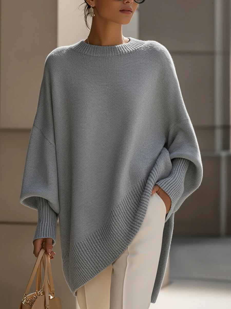 Damen Wollstrickjacke Modern für Herbst in Grau