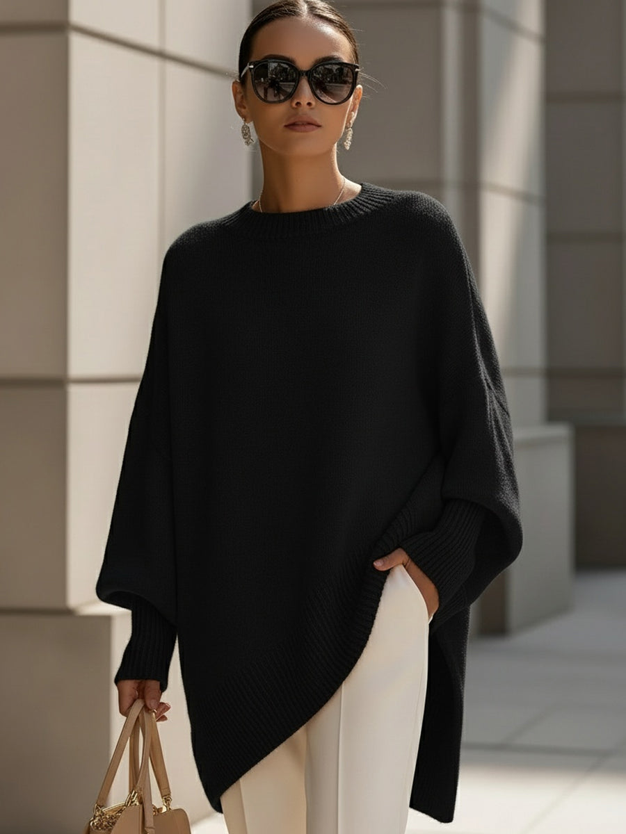Damen Wollstrickjacke Modern für Herbst in Schwarz