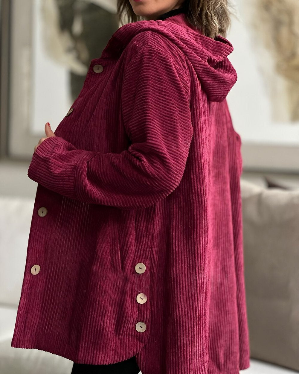 Dezente lange Strickjacke für Damen elegant (2)