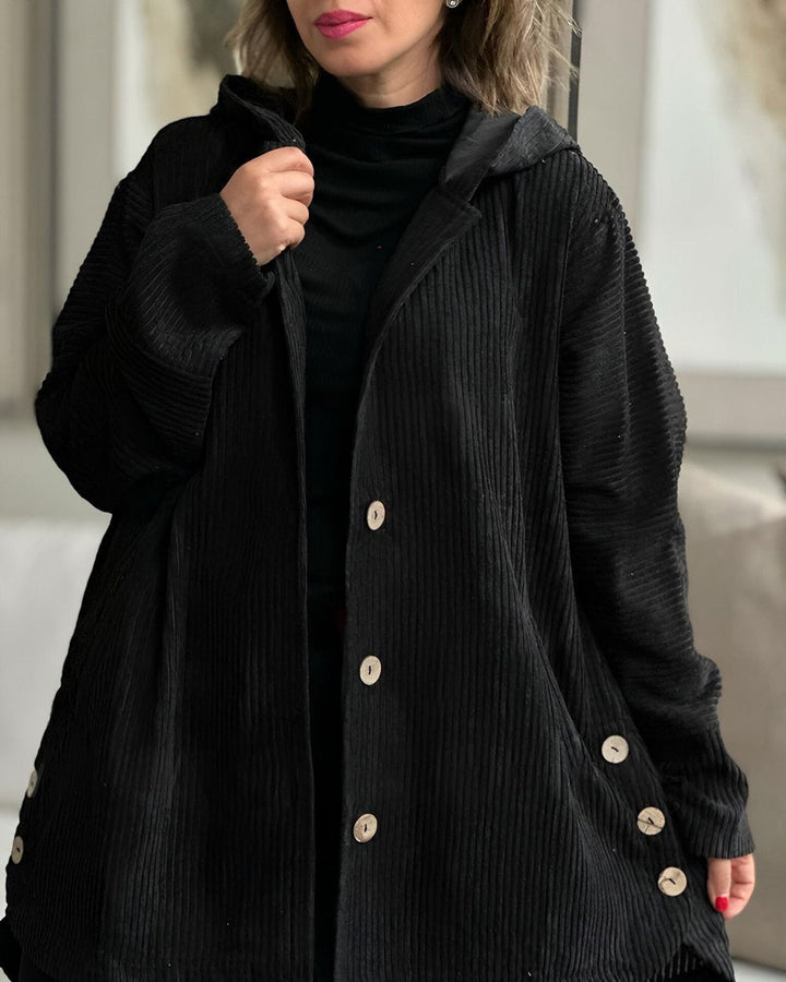Dezente lange Strickjacke für Damen elegant in Schwarz