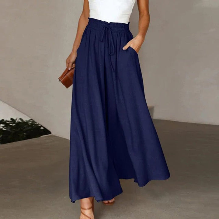 Dörthe Weite Leinenhose im Culotte-Stil mit hohem Bund Foto 1