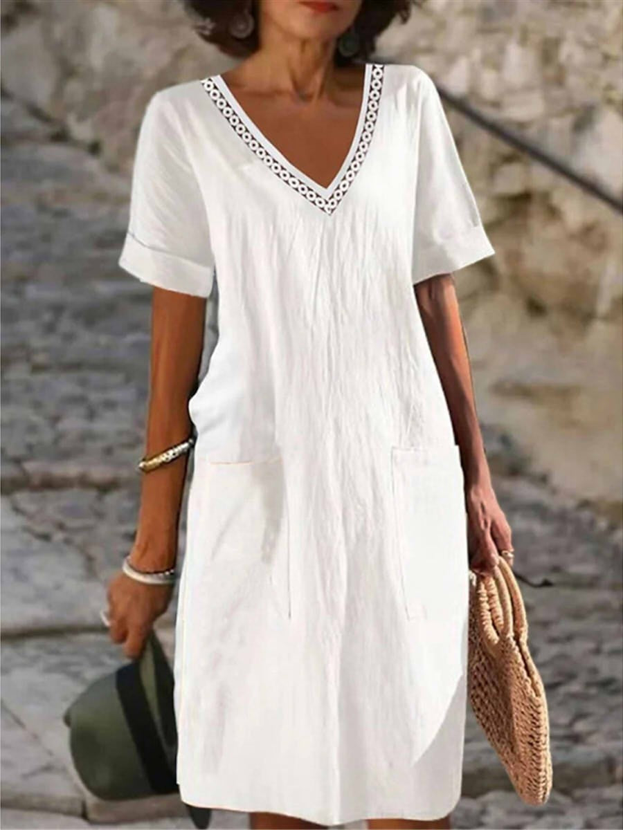 Jasmin Strandkleid mit V Ausschnitt und geradem Schnitt foto 1