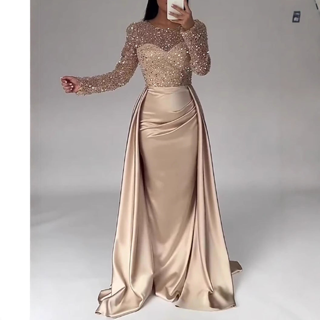 Eldrid Abendkleid mit Perlenoberteil und Satinrock Foto 1