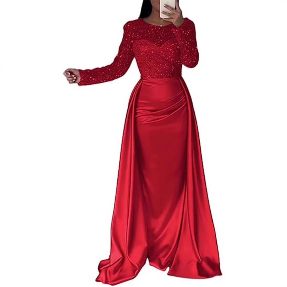 Eldrid Abendkleid mit Perlenoberteil und Satinrock Foto 2