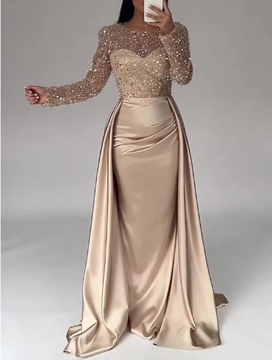 Eldrid Abendkleid mit Perlenoberteil und Satinrock Foto 9