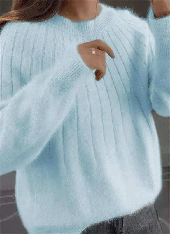 Elegante Damen Strickjacke aus Kaschmir für Herbst in Hellblau
