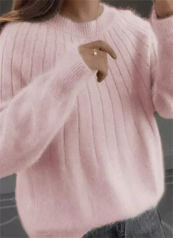 Elegante Damen Strickjacke aus Kaschmir für Herbst in Hellrosa