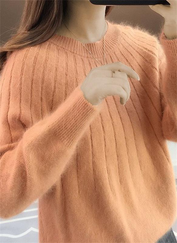 Elegante Damen Strickjacke aus Kaschmir für Herbst in Orange