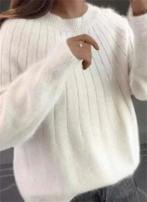 Elegante Damen Strickjacke aus Kaschmir für Herbst in Weiß