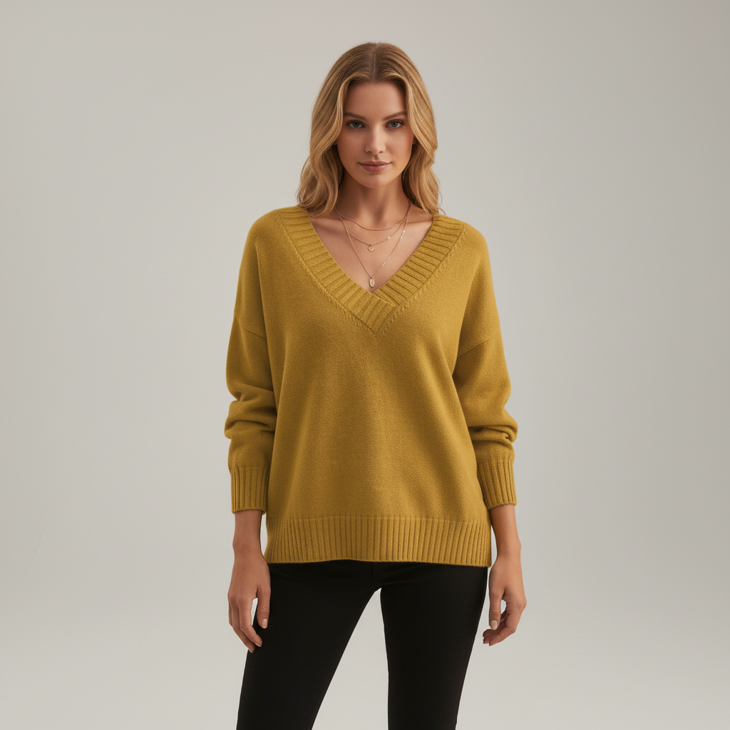 Elegante Damen Strickjacke aus Kaschmir zum Kombinieren in Gelb