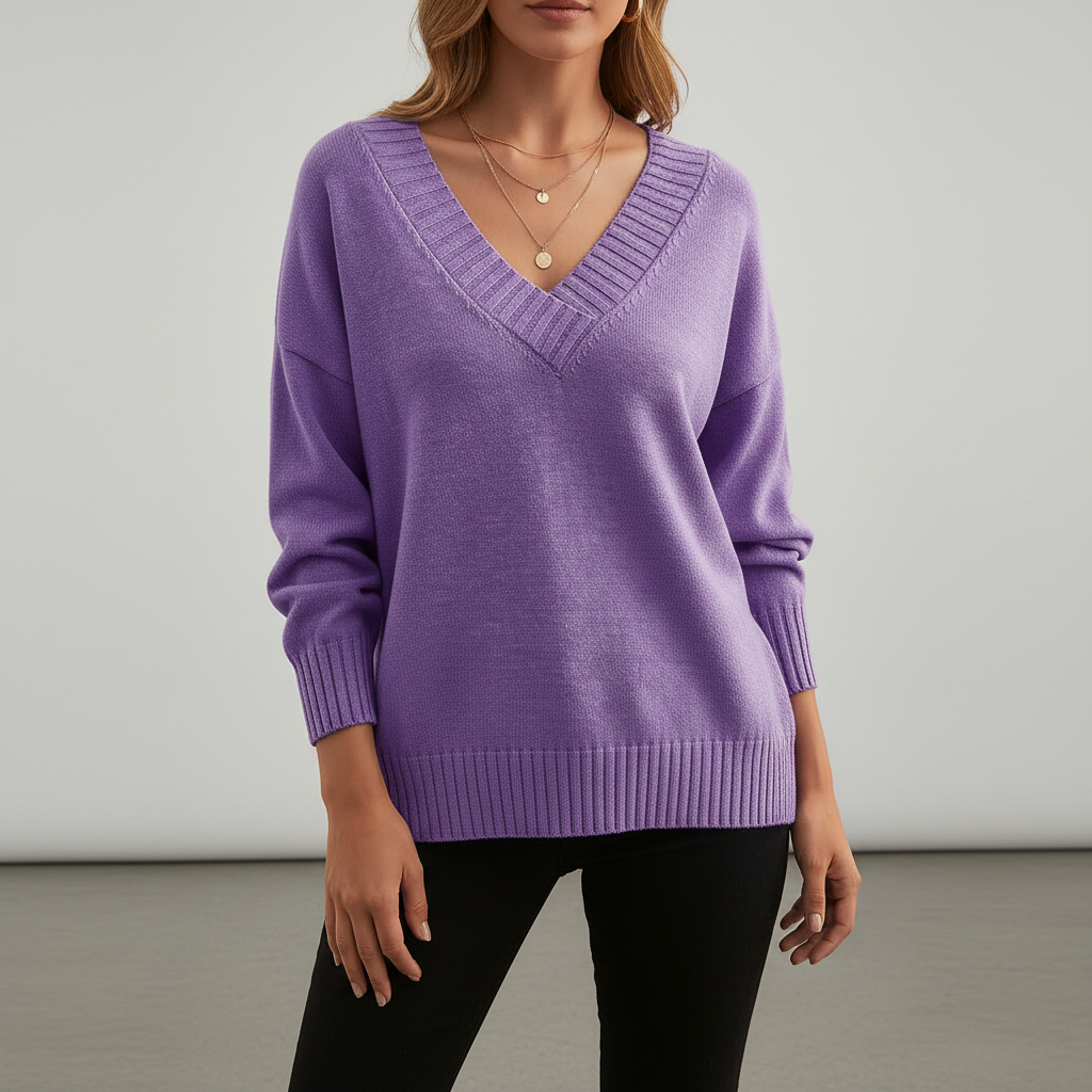 Elegante Damen Strickjacke aus Kaschmir zum Kombinieren in Lila
