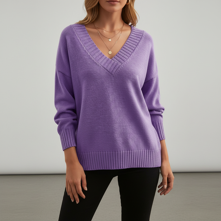 Elegante Damen Strickjacke aus Kaschmir zum Kombinieren in Lila