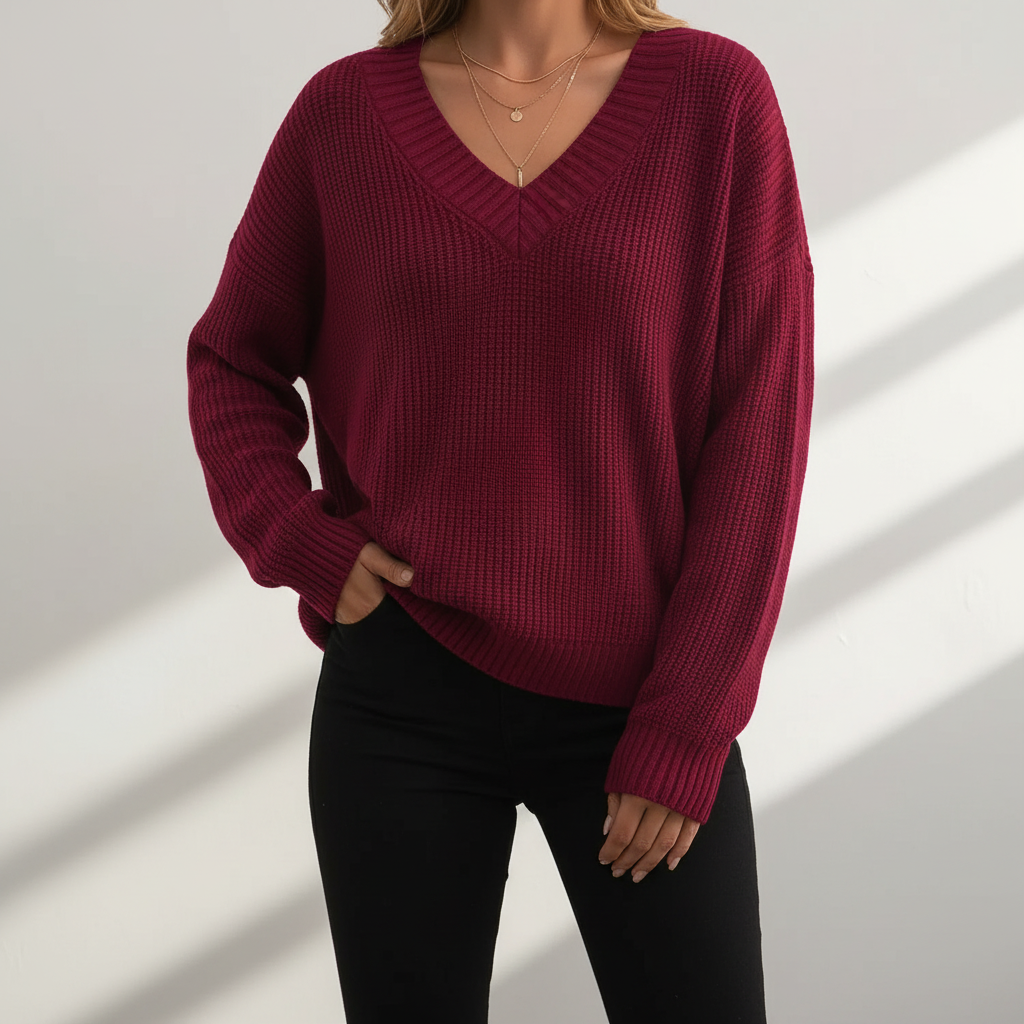 Elegante Damen Strickjacke aus Kaschmir zum Kombinieren in Rot